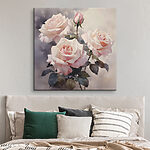 Canvas Schilderijen Groep roze rozen