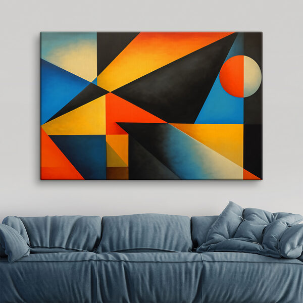 Kleurrijk kunstwerk met een cirkel Canvas Schilderijen Kleurrijk kunstwerk met een cirkel