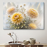 Canvas Schilderijen Groep gele bloemen