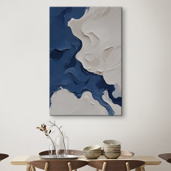 Blauwe en witte verf Canvas Schilderijen Blauwe en witte verf