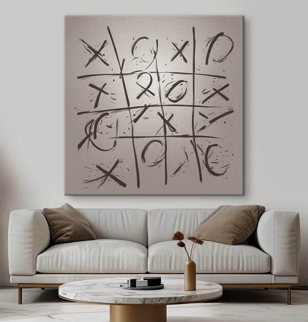 Spel van tic tac toe Canvas Schilderijen Spel van tic tac toe