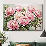 Canvas Schilderijen Groep roze bloemen