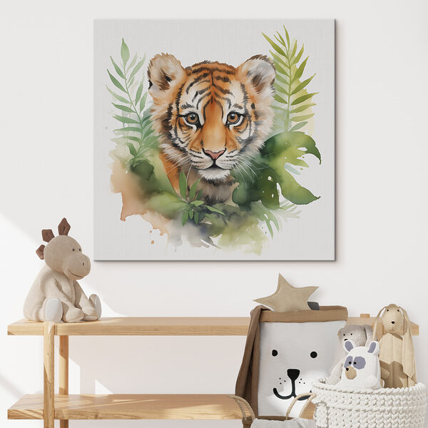Tijger in de jungle Canvas Schilderijen Tijger in de jungle