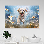 Canvas Schilderijen Hond springt in de lucht