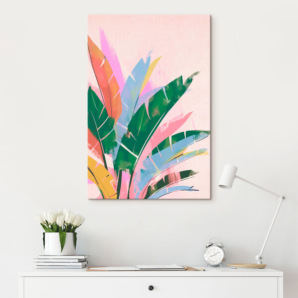 Kleurrijke bladeren op een witte achtergrond Canvas Schilderijen Kleurrijke bladeren op een witte achtergrond