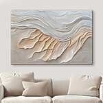 Canvas Schilderijen Wit en bruin golvend patroon