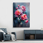 Canvas Schilderijen Schilderij van roze bloemen