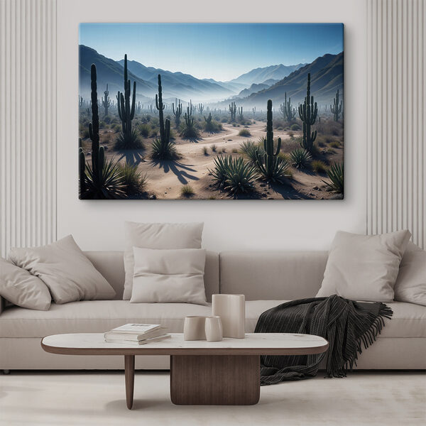 Cactus in een woestijn Canvas Schilderijen Cactus in een woestijn