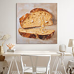 Canvas Schilderijen Stuk brood met gaten erin