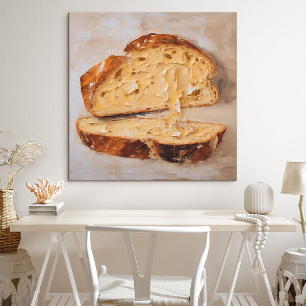 Stuk brood met gaten erin Canvas Schilderijen Stuk brood met gaten erin