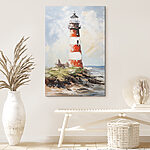 Canvas Schilderijen Schilderij van een vuurtoren