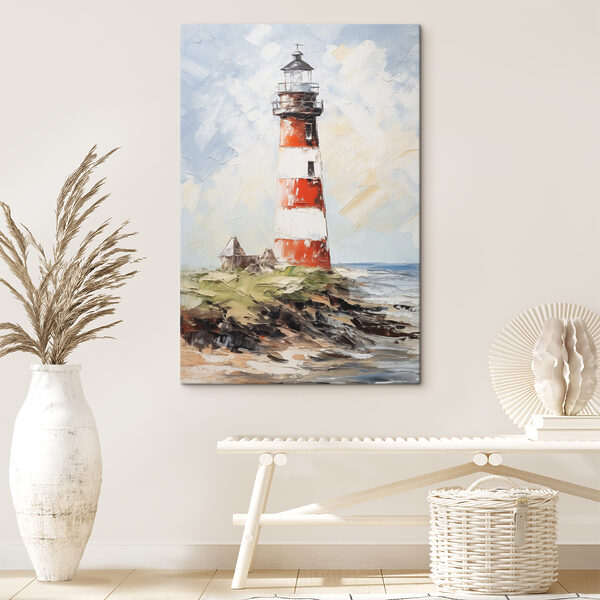 Schilderij van een vuurtoren Canvas Schilderijen Schilderij van een vuurtoren