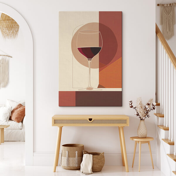 Glas wijn met een rode vloeistof erin Canvas Schilderijen Glas wijn met een rode vloeistof erin