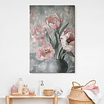 Canvas Schilderijen Roze tulpen in artistieke bloei