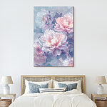 Canvas Schilderijen Groep witte bloemen