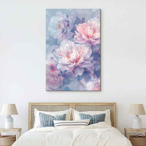 Groep witte bloemen Canvas Schilderijen Groep witte bloemen
