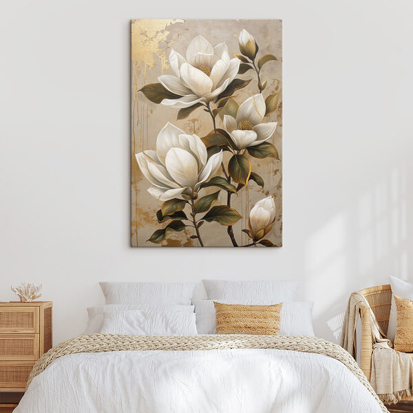 Schilderij van witte bloemen Canvas Schilderijen Schilderij van witte bloemen
