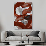 Canvas Schilderijen Rode en witte swirls