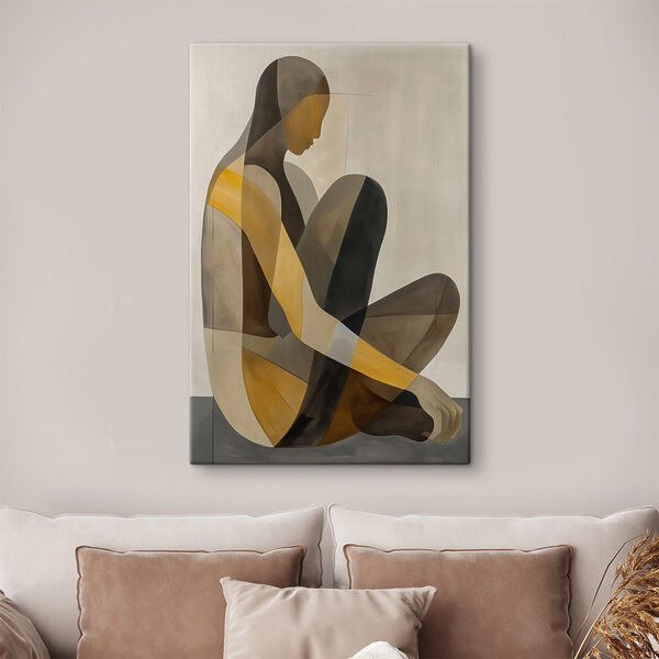 Schilderij van een zittende vrouw Canvas Schilderijen Schilderij van een zittende vrouw