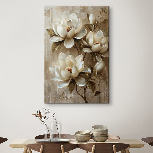 Schilderij van witte bloemen Canvas Schilderijen Schilderij van witte bloemen