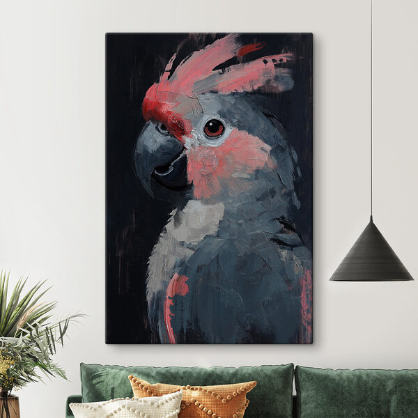 Papegaaienportret in penseelstreken Canvas Schilderijen Papegaaienportret in penseelstreken