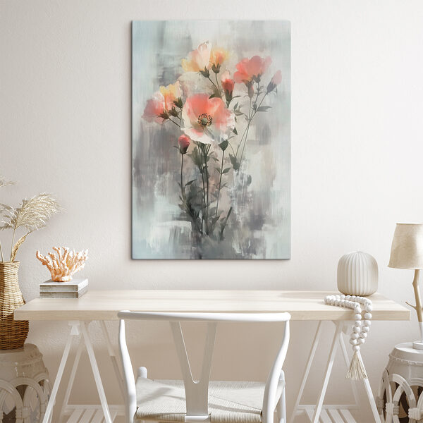 De bloemen zwieren in zachte, geverfde tinten Canvas Schilderijen De bloemen zwieren in zachte, geverfde tinten