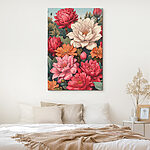 Canvas Schilderijen Levendige bloemen barsten van het leven.