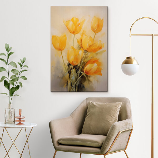 Schilderij van gele bloemen Canvas Schilderijen Schilderij van gele bloemen