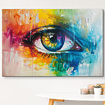 Canvas Schilderijen Kleurrijk schilderij van een oog