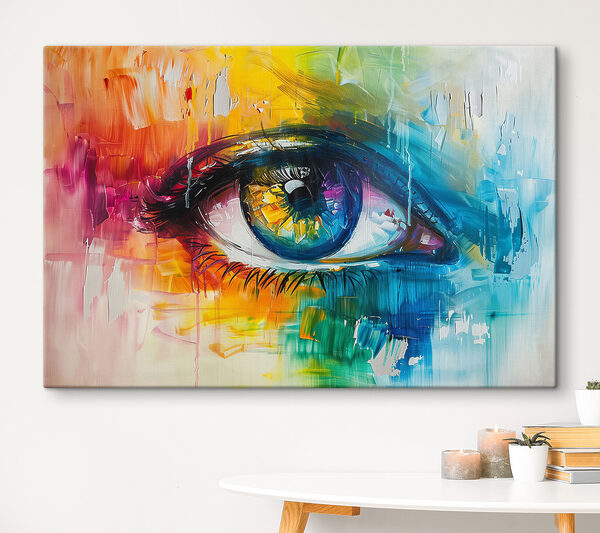 Kleurrijk schilderij van een oog Canvas Schilderijen Kleurrijk schilderij van een oog