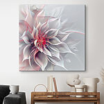 Canvas Schilderijen Witte en roze bloem