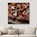 Canvas Schilderijen Pizza met tomaten en kaas