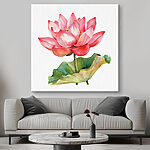 Canvas Schilderijen Aquarel van een roze bloem