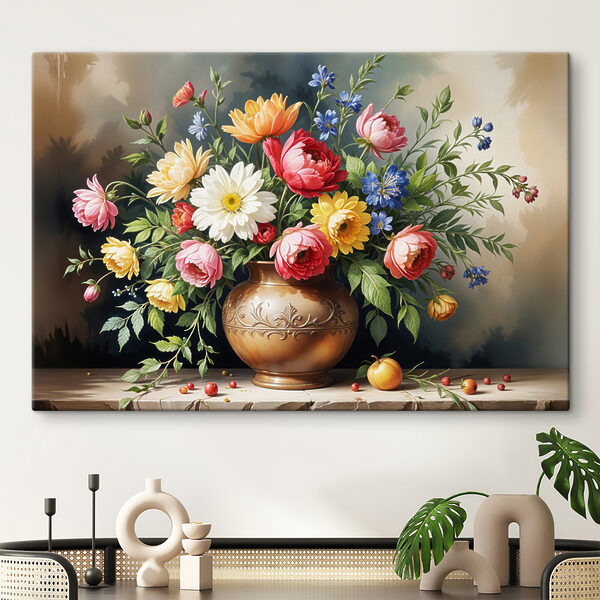 Canvas Schilderijen Schilderij van bloemen in een vaas (Artikelnummer: s40395) Canvas Schilderijen Canvas Schilderijen Schilderij van bloemen in een vaas (Artikelnummer: s40395)