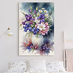 Canvas Schilderijen Schilderij van bloemen in een vaas