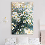 Canvas Schilderijen Groep witte bloemen
