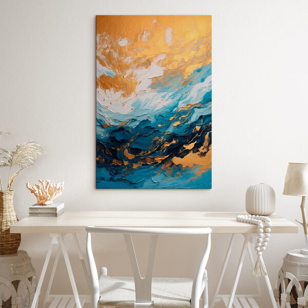 Oceaangolven vermengen zich met zonlicht Canvas Schilderijen Oceaangolven vermengen zich met zonlicht