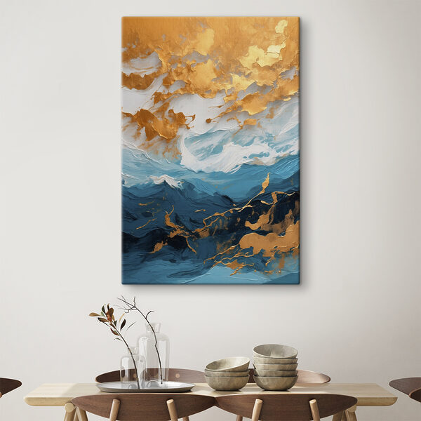 Azuren golven die amberkleurige kusten omarmen Canvas Schilderijen Azuren golven die amberkleurige kusten omarmen