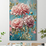 Canvas Schilderijen Schilderij van roze bloemen