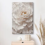 Canvas Schilderijen Elegante pioenroos in delicate perzik