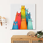 Canvas Schilderijen Groep katten met verschillende kleuren