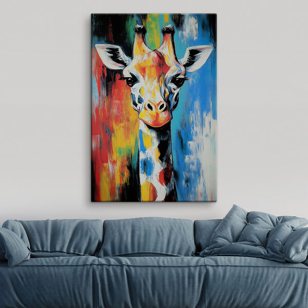 Schilderij van een giraffe Canvas Schilderijen Schilderij van een giraffe
