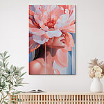 Canvas Schilderijen Vrouw met bloemen op haar hoofd