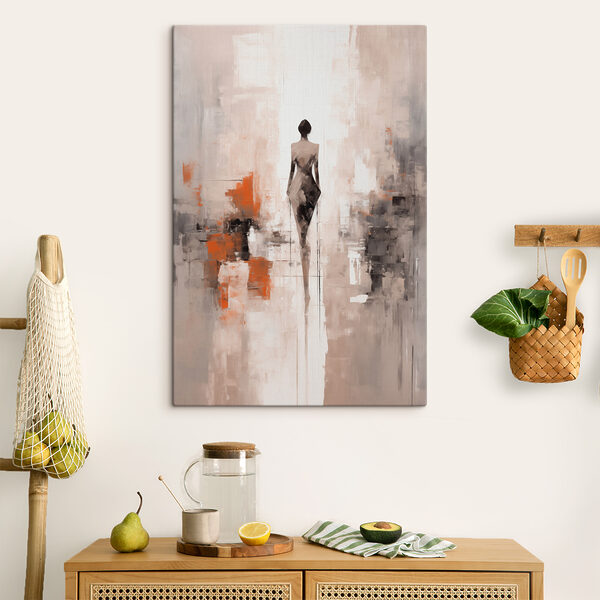 Schilderij van een vrouw in een kamer Canvas Schilderijen Schilderij van een vrouw in een kamer