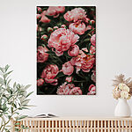 Canvas Schilderijen Groep roze bloemen