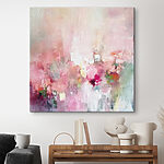 Canvas Schilderijen Schilderij van bloemen op een wit oppervlak