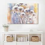 Canvas Schilderijen Groep witte bloemen