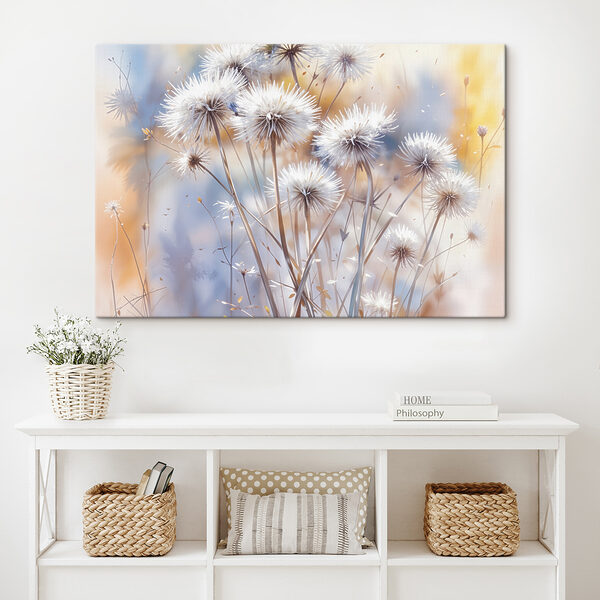 Groep witte bloemen Canvas Schilderijen Groep witte bloemen