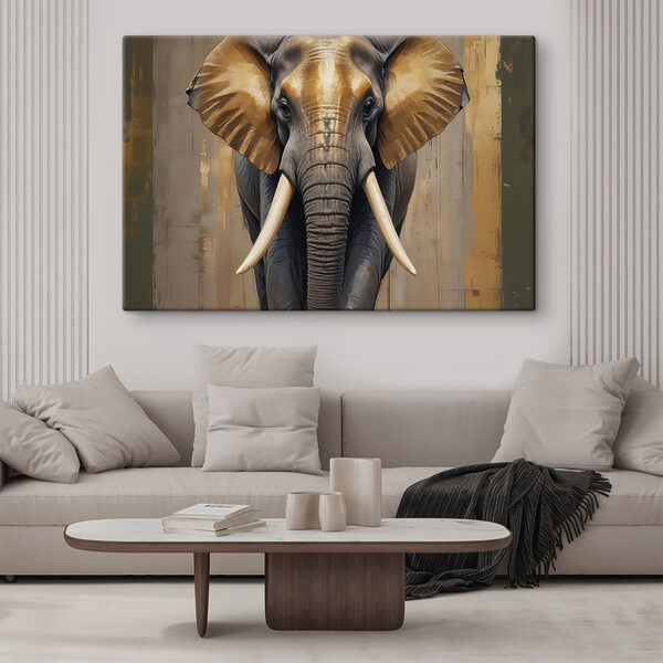 Een olifant met grote oren Canvas Schilderijen Een olifant met grote oren