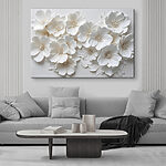 Canvas Schilderijen Groep witte bloemen